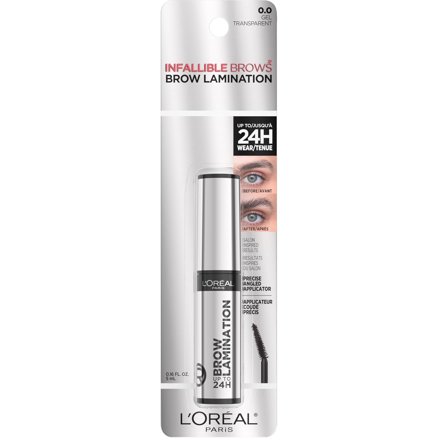 L'Oreal Paris Infallible Up To 24H Wear Brow Lamination, Water-Resistant Longwear Eyebrow Gel Make Up, Clear/Transparent, 0.16 Fl Oz - Image 9