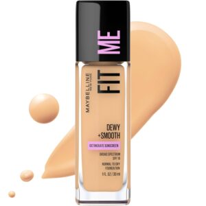 Maybelline Fit Me Dewy + Smooth Liquid Foundation Makeup, Natural Beige
