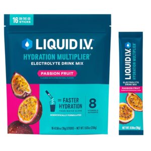 Liquid IV Hydration Multiplier - Passion Fruit | Electrolyte Powder Drink Mix | (16 Servings) (Packaging may vary)