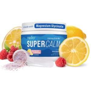 Nello Supercalm Drink Mix - Ashwagandha KSM 66, Magnesium Glycinate, L-Theanine, Vitamin D3 - Ashwagandha Root Extract, Magnesium & L-Theanine Supplement - Focus & Support (30 Servings)
