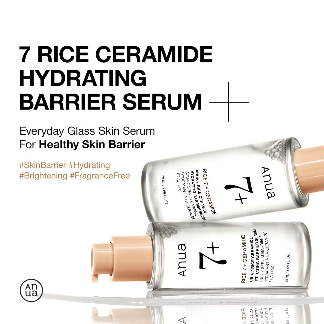 ANUA RICE CERAMIDE 7 HYDRATING BARRIER SERUM, Brightening, Hydrating Serum for Face, Rice, Hyaluronic Acid, Niacinamide, Fragrance-free, Non comodogenic, Glass Skin, Korean Skin Care, 50ml/1.69fl.oz. - Image 3