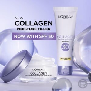 L'Oreal Paris Collagen Moisture Filler Face Cream with Broad Spectrum SPF 30, Anti-Aging Face Moisturizer and Daily Sunscreen For Face