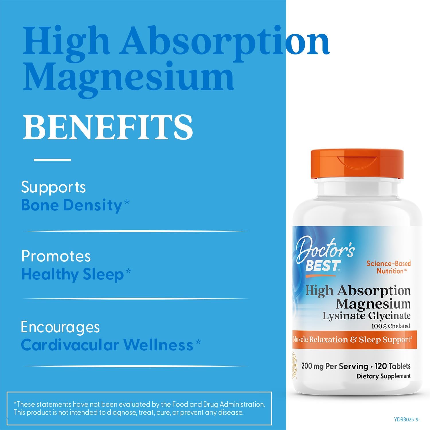 Doctor's Best High Absorption Magnesium Glycinate Lysinate, 100% Chelated, TRACCS, Not Buffered, Non-GMO, Vegan, Gluten & Soy Free, 100 mg, 120 Tablets (Packaging May Vary) - Image 6