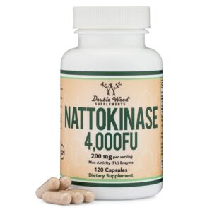 Double Wood Nattokinase Supplement 4,000 FU Servings, 120 Capsules