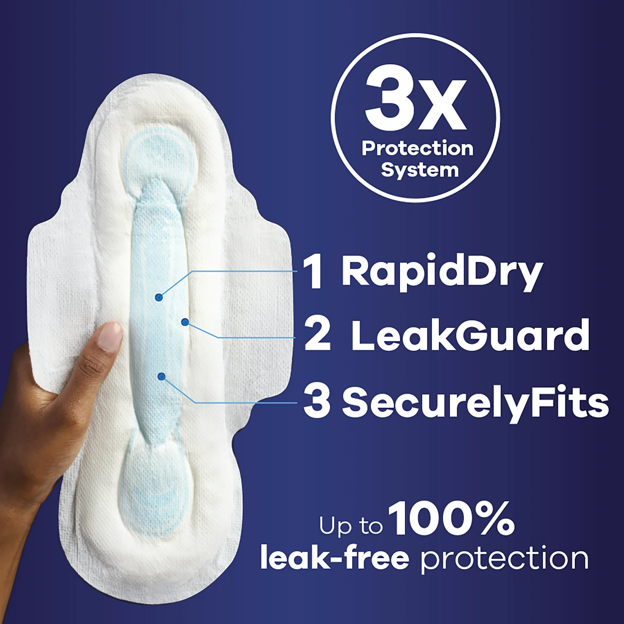 Always Maxi Overnight Pads with Wings, Size 4, Overnight Absorbency, 16 CT - Image 2