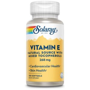 Solaray Vitamin E d-Alpha Tocopherol 268mg (400 IU) | Heart & Skin Health, Antioxidant Activity Support | 50 count