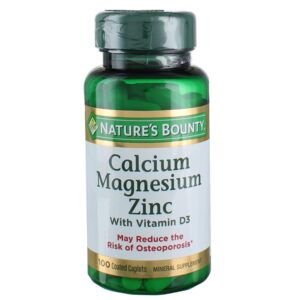 Nature's Bounty Calcium Magnesium Zinc with D3 Caplets, 100 Caplets