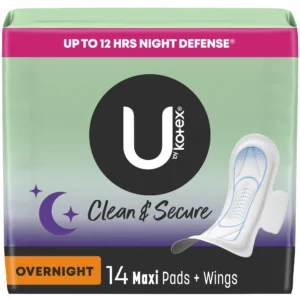 Alternative view of U by Kotex Security Maxi Pad with Wings, Overnight, Unscented, 14 Count
