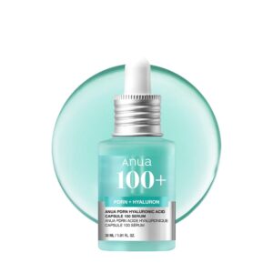 Anua PDRN Hyaluronic Acid Capsule 100 Serum, Radiant Face Serum, Hyaluronic Acid, Hydration, Moisture Plumping effect, Natural color, Fragrance free, Korean Skincare, 30ml / 1.01 fl. oz