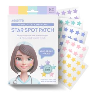 OOTD Star Spot Acne/Pimple Patch For Face, Hydrocolloid, Niacinamide, Ceramide, Cute Pastel Colors,80 count