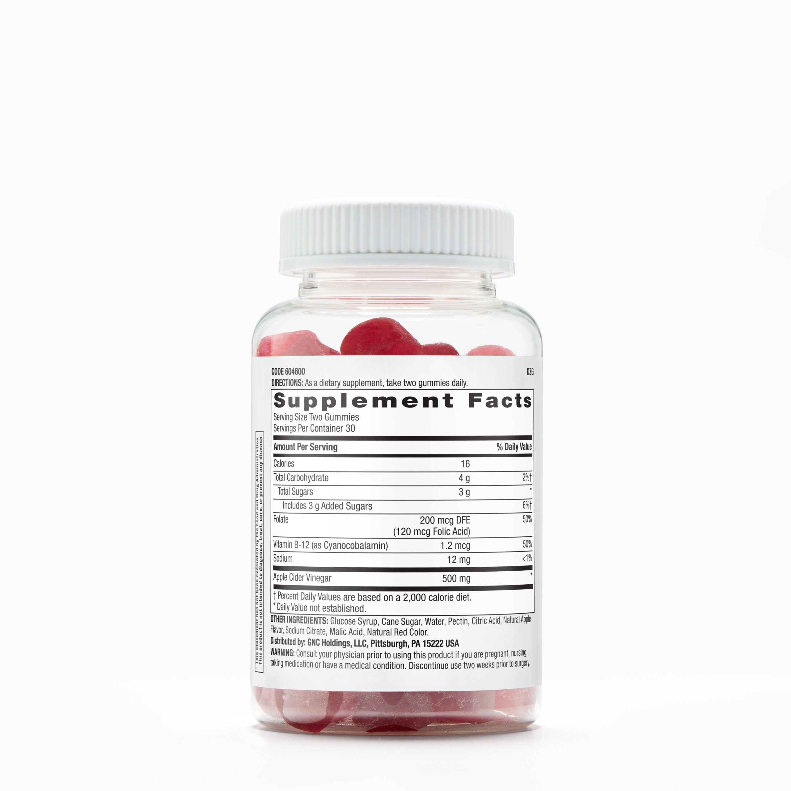 GNC Superfoods Apple Cider Vinegar Gummies 60 Vegan Gummies - Image 4