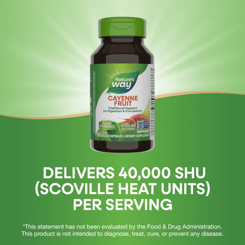Nature's Way Cayenne 40,000 HU - Digestion Supplement – Helps to aid digestion-Cayenne Pepper Capsules -Non-GMO - 100 Vegetarian Capsules - Image 3