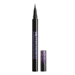 Urban Decay Perversion Waterproof Black Liquid Eyeliner, Smudge-Proof, Sweat-Proof, Transfer-Resistant, Fine-Point Eye Pen, Flexible Brush Tip, Semi-Matte Black, Vegan, Cruelty-free - 1.0ml