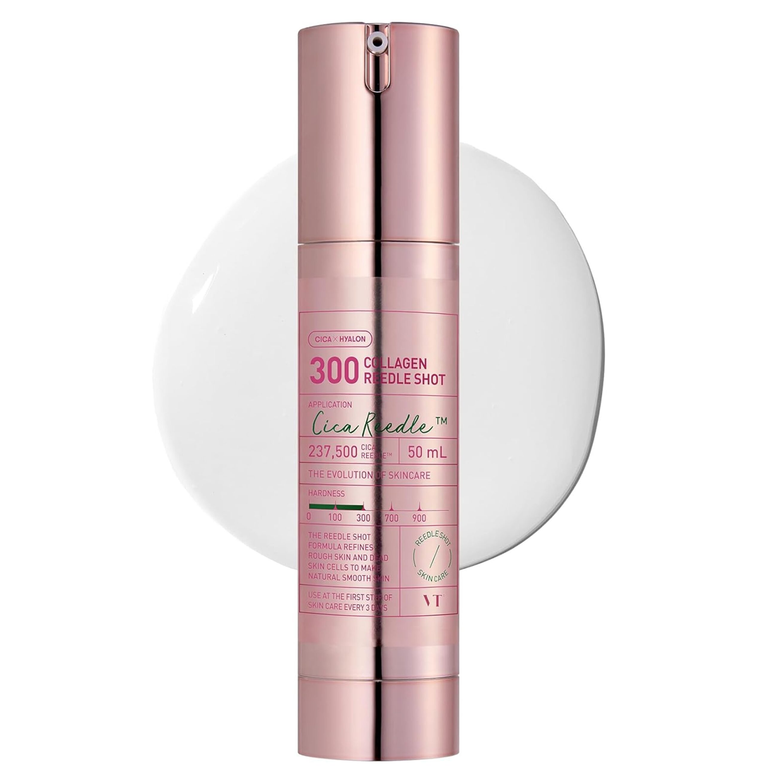 VT COSMETICS Collagen Reedle Shot 300 Essence | Daily Exosome Serum for Plumping, Microneedling Serum, Centella Asiatica, Hyaluronic Acid, Soft Skin, Regeneration, Glass Skin, Korean Skin Booster for All Skin Type, 50ml