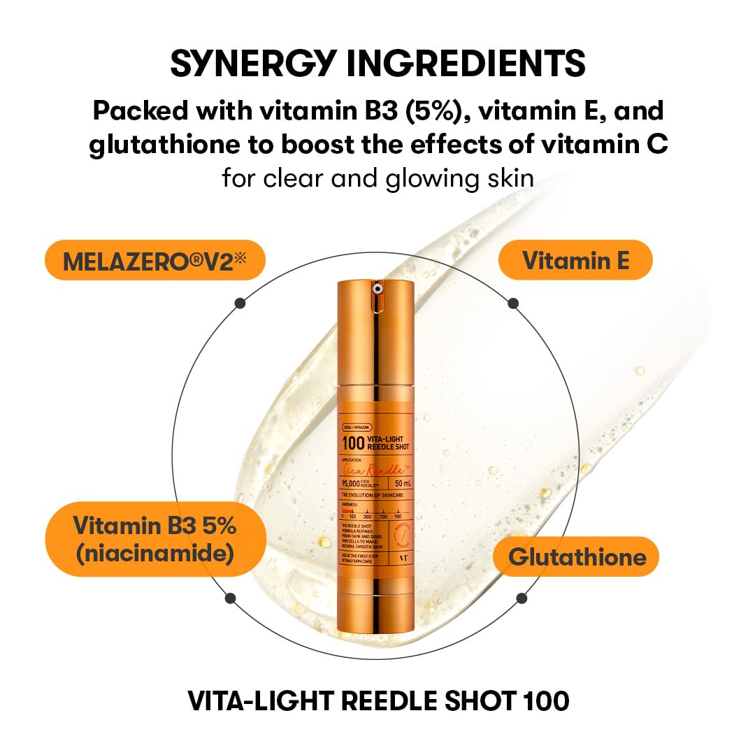 VT Cosmetics Vita-Light Reedle Shot 100, Serum with Vitamin C Capsules, Vitamin E, Hydrating Care, Korean Skincare for Sensitive Skin 1.69Fl Oz( - Image 7