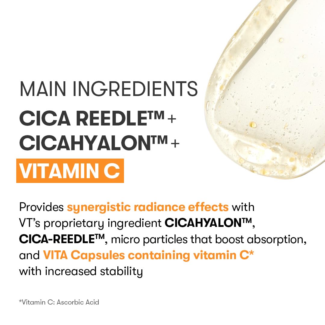 VT Cosmetics Vita-Light Reedle Shot 100, Serum with Vitamin C Capsules, Vitamin E, Hydrating Care, Korean Skincare for Sensitive Skin 1.69Fl Oz( - Image 5