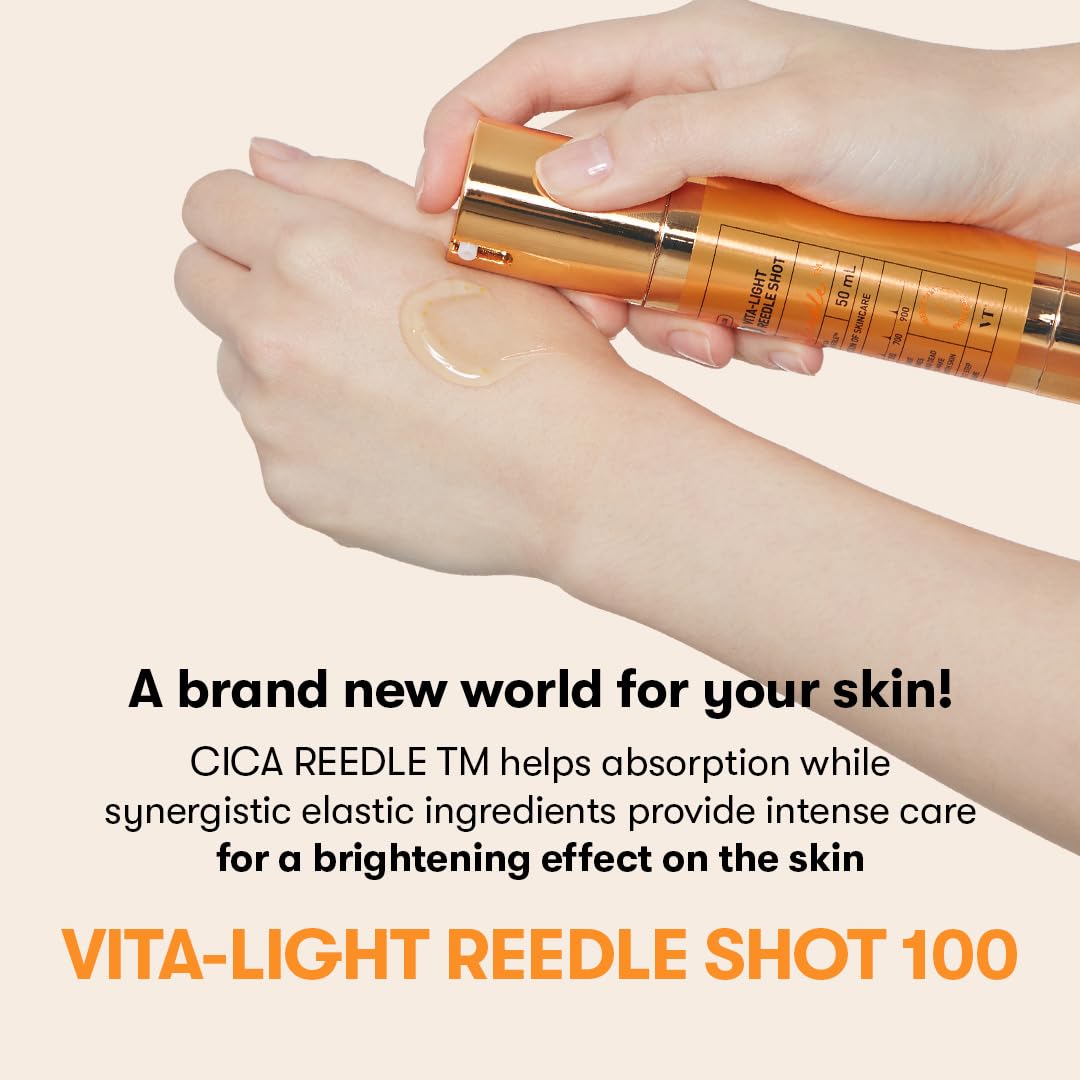 VT Cosmetics Vita-Light Reedle Shot 100, Serum with Vitamin C Capsules, Vitamin E, Hydrating Care, Korean Skincare for Sensitive Skin 1.69Fl Oz( - Image 4