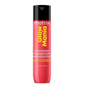 MATRIX Glow Mania Color Protecting Sulfate-Free Shampoo For Dull and Color-Treated Hair - Preserves Color Vibrancy and Enhances Shine, With Glycolic Acid & Rosehip Oil  10oz
