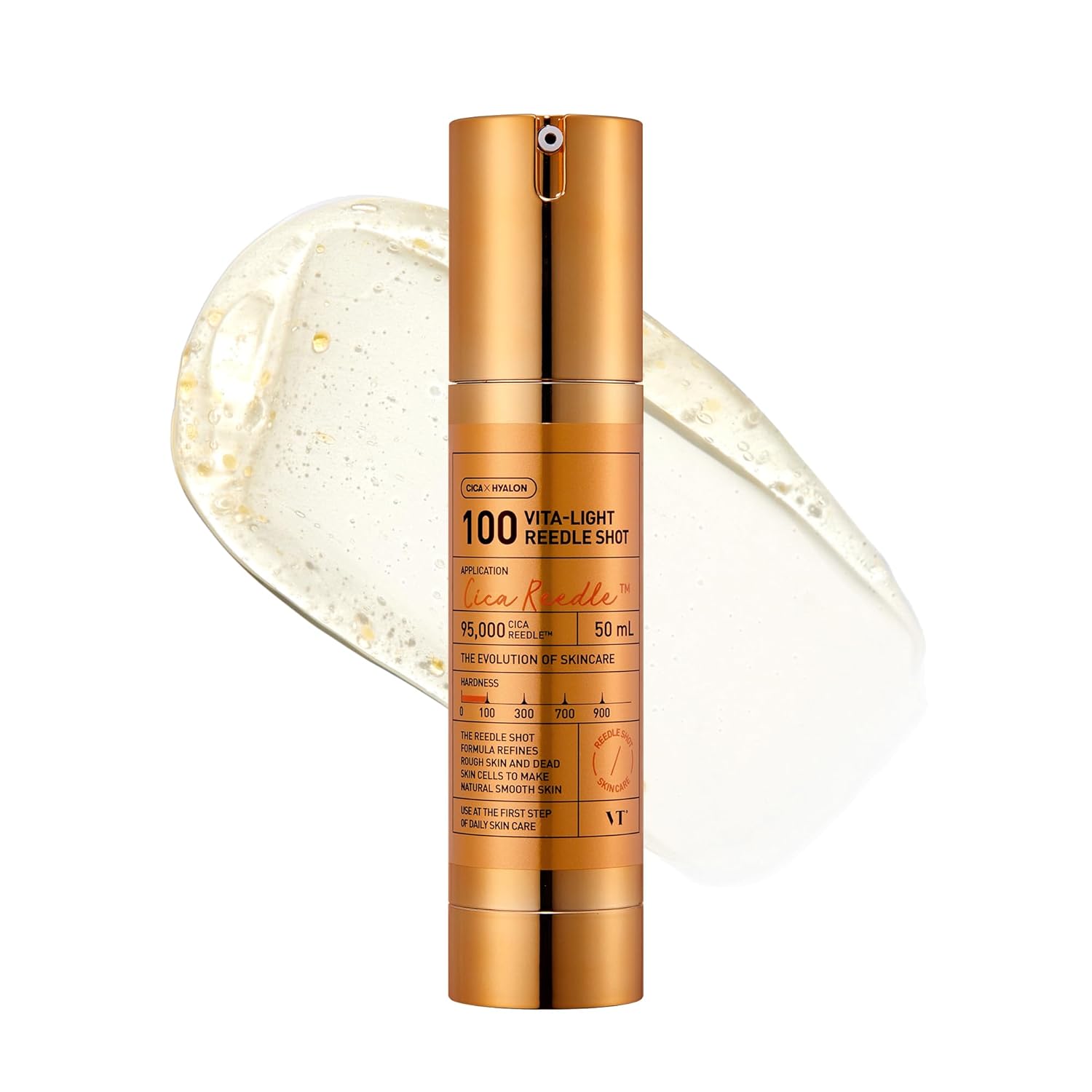VT Cosmetics Vita-Light Reedle Shot 100, Serum with Vitamin C Capsules, Vitamin E, Hydrating Care, Korean Skincare for Sensitive Skin 1.69Fl Oz(