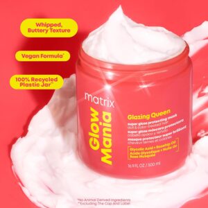 Alternative view of MATRIX Glow Mania Glazing Queen Super Gloss Protecting Mask - For Glow and Shine, Glycolic Acid & Rosehip Oil, Luxurious Creamy Texture, For Dull & Color-Treated Hair, 16.9 Fl Oz