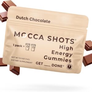 Seattle Gummy Company Caffeine Energy Gummies, Dutch Chocolate Mocca Energy Chews, Nootropic, Vegan, Plant-Based, Gluten Free, 200mg Caffeine 2-Pack