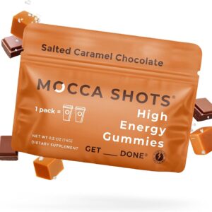 Seattle Gummy Company Caffeine Energy Gummies , Salted Caramel Chocolate Mocca Energy Chews, Nootropic, Vegan, Plant-Based, Gluten Free, 200mg Caffeine 2-Pack