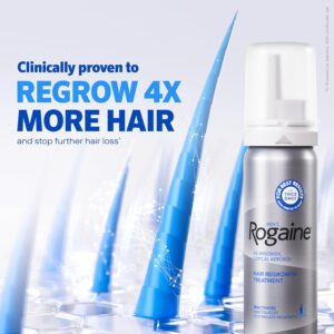 Alternative view of Rogaine Men's 5% Minoxidil Foam for Hair Regrowth, Topical Hair Loss Treatment for Men to Regrow Fuller, Thicker Hair, Unscented Minoxidil Topical Aerosol, 3-Month Supply, 3 x 2.11 oz
