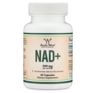 Double Wood NAD Supplement for Anti Aging and Cell Regeneration (500mg of 95% Pure NAD+ Per Serving, 30 Day Supply)