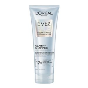 L'OREAL PARIS Clarify Sulfate Free Shampoo with Antioxidants, Clarifying Shampoo for Hard Water Exposure and Styling Build-up, EverPure, 6.8 Fl Oz