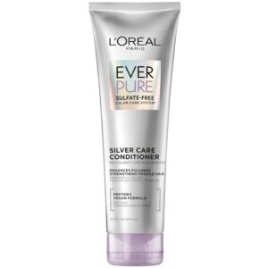 L’Oréal Paris EverPure Silver Care Sulfate Free Conditioner, Brightening and Nourishing Hair Care for Gray and Silver Hair, Vegan Formula with Peptides, 8.5 Fl Oz