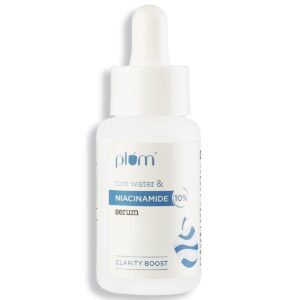 Plum 10% Niacinamide Serum with Rice Water | Provides Clear, Glowing & Brightening Skin | for Acne Prone, Combination, Oily & Sensitive Skin 30ml