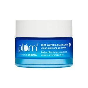 Plum 2% Niacinamide & Rice Water Superlight Gel Cream Moisturizer for Face |100% Vegan | 50 g