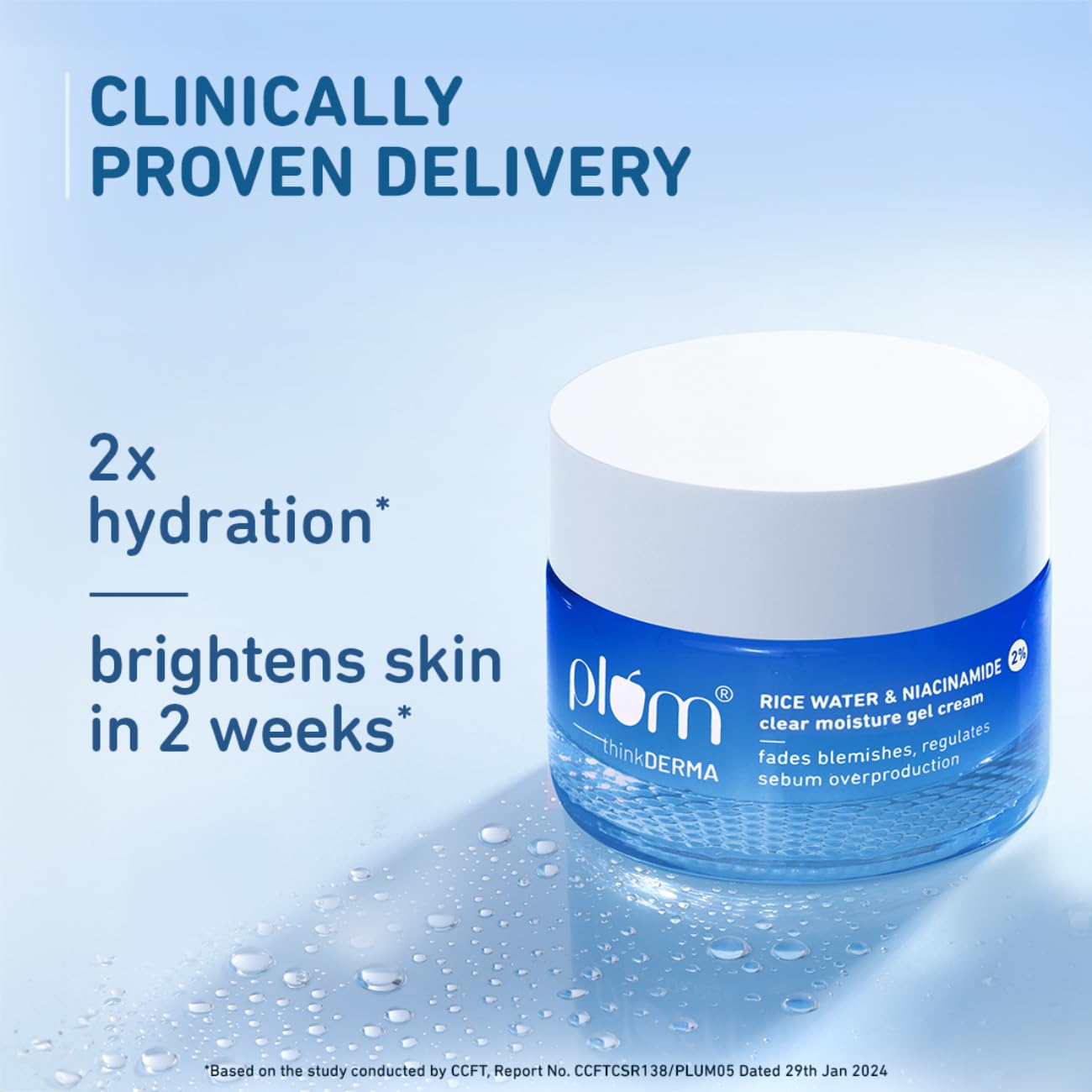 Plum 2% Niacinamide & Rice Water Superlight Gel Cream Moisturizer for Face |100% Vegan | 50 g - Image 4