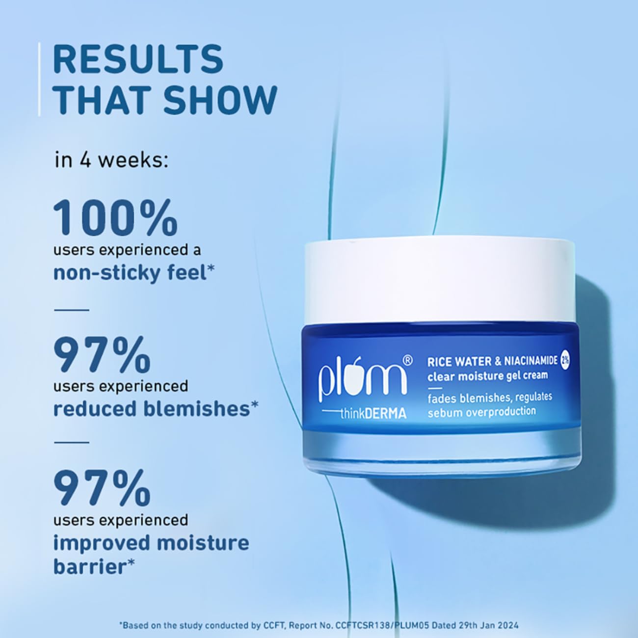 Plum 2% Niacinamide & Rice Water Superlight Gel Cream Moisturizer for Face |100% Vegan | 50 g - Image 3