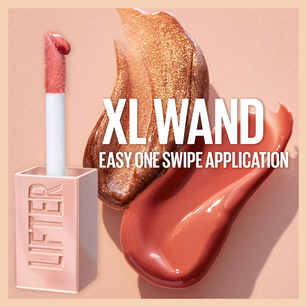 Maybelline Lifter Gloss Plumping Lip Gloss with Hyaluronic Acid - 0.18 fl oz - 025 - TAFFY - Image 5