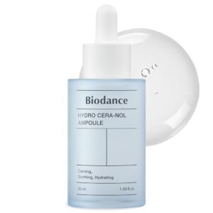 Biodance Hydro Cera-nol Ampoule, Intensive Moisturizing Serum, Deep Hydration & Soothing with Panthenol, Redness Reducing Serum, 1.69 fl. oz
