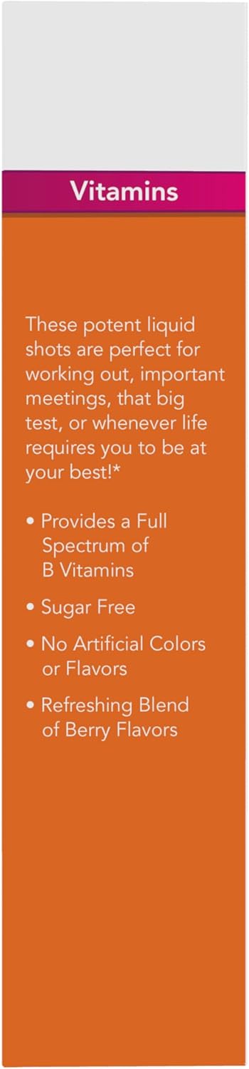 NOW Foods B-12 10,000mcg Shots 0.5 ounce 12 Count Box Mixed Berry - Image 4