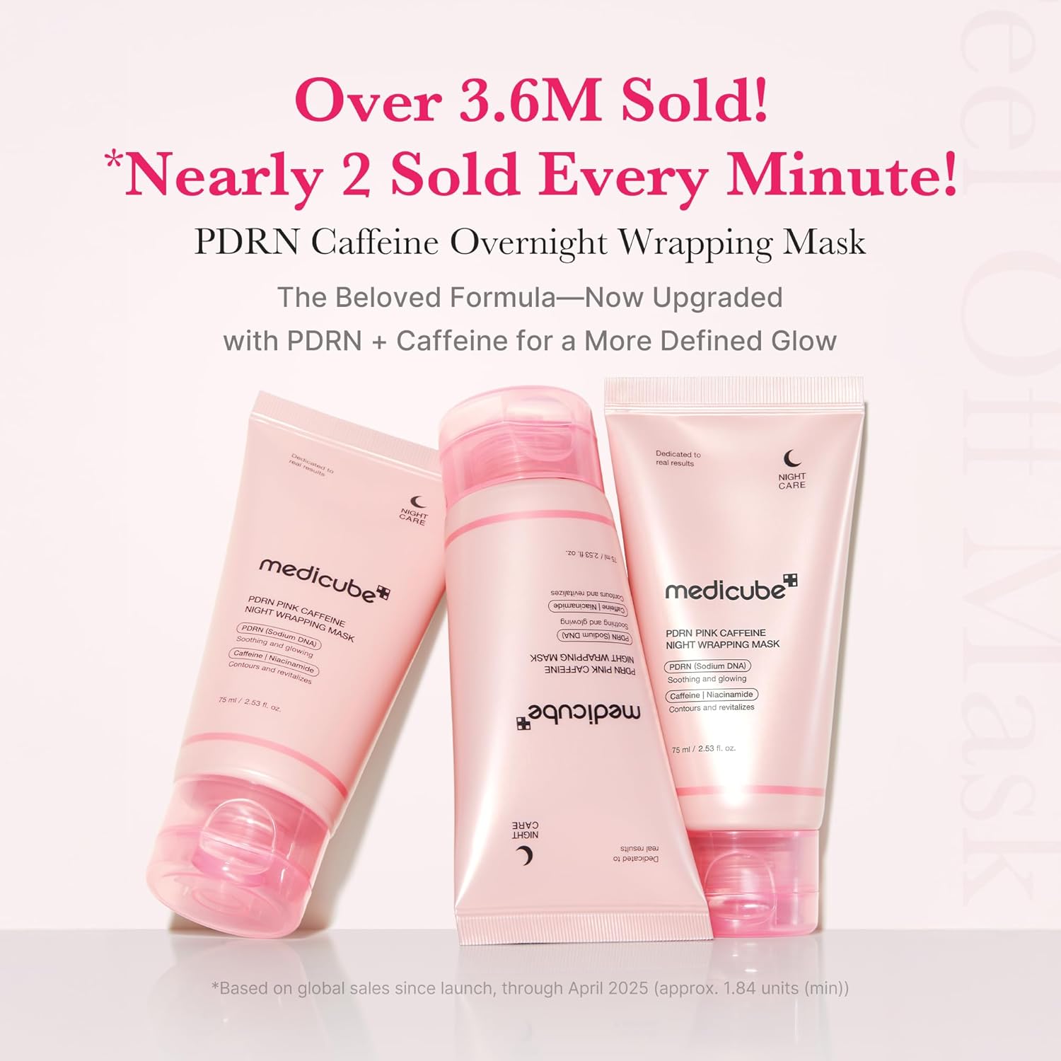 medicube PDRN Caffeine Overnight Wrapping Peel Off Facial Mask | Firming, Depuffing & Hydration | Salmon DNA + Caffeine + Collagen For Refined, Glass Skin & Face Contour Support | - Image 3