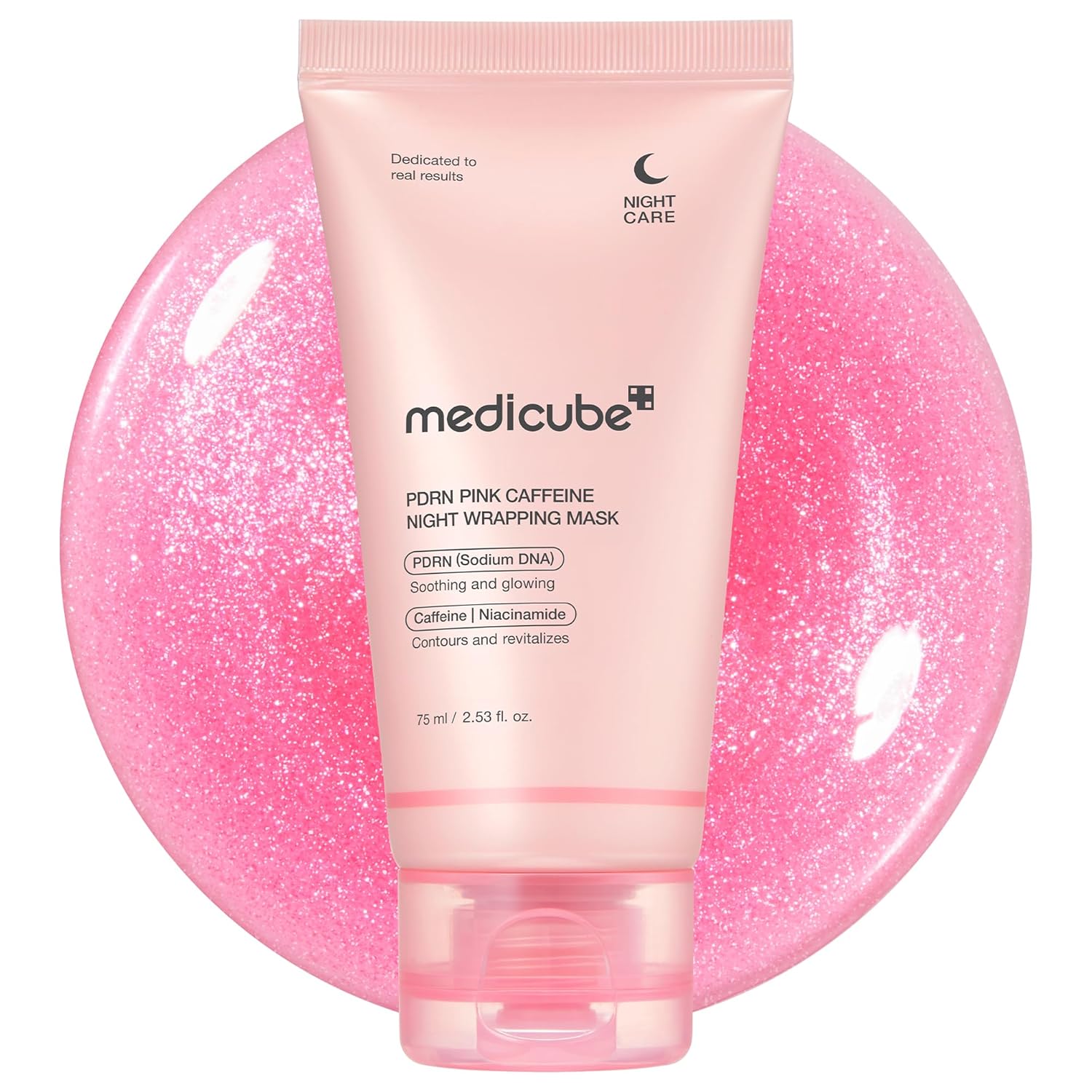 medicube PDRN Caffeine Overnight Wrapping Peel Off Facial Mask | Firming, Depuffing & Hydration | Salmon DNA + Caffeine + Collagen For Refined, Glass Skin & Face Contour Support |