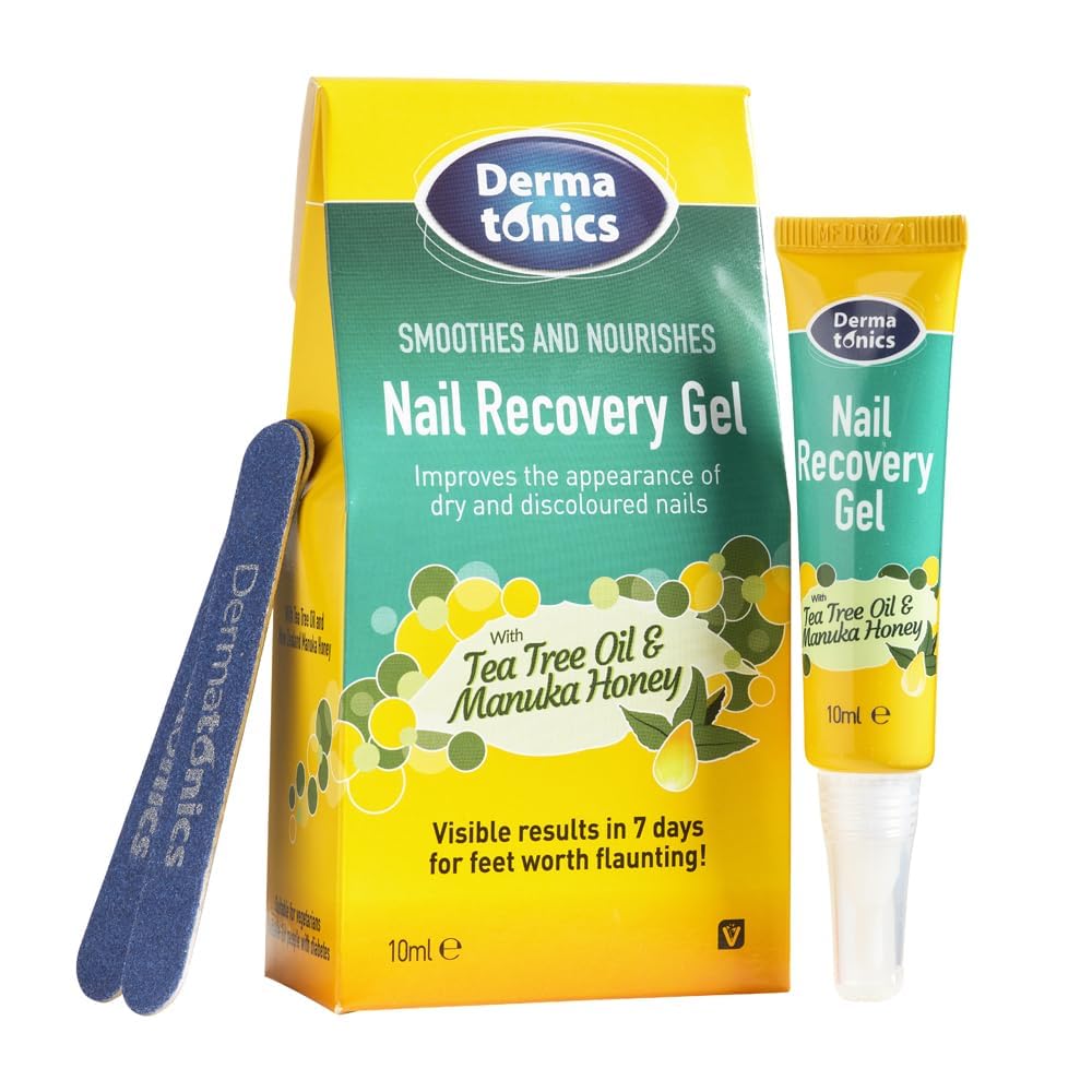 Dermatonics Nail Recovery Gel | Smoothes and Nourishes, Improves the Appearance of Dry and Discolored Nails | With Tea Tree Oil and Manuka Honey | 0.34Oz. (Online Only)