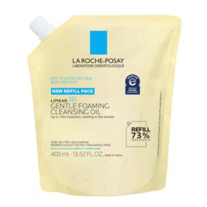 La Roche-Posay Lipikar AP+ Gentle Foaming Cleansing Oil, Gentle Oil Cleanser for Face and Body Formulated with Niacinamide, Long-Lasting 24-hour Hydration, 400ml