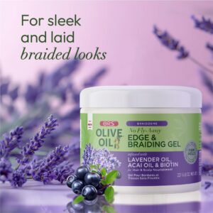 Alternative view of ORS Olive Oil Braidzone Edge & Braiding Gel with Lavender, Acai & Biotin for Hair & Scalp 8 oz  (Online Only)