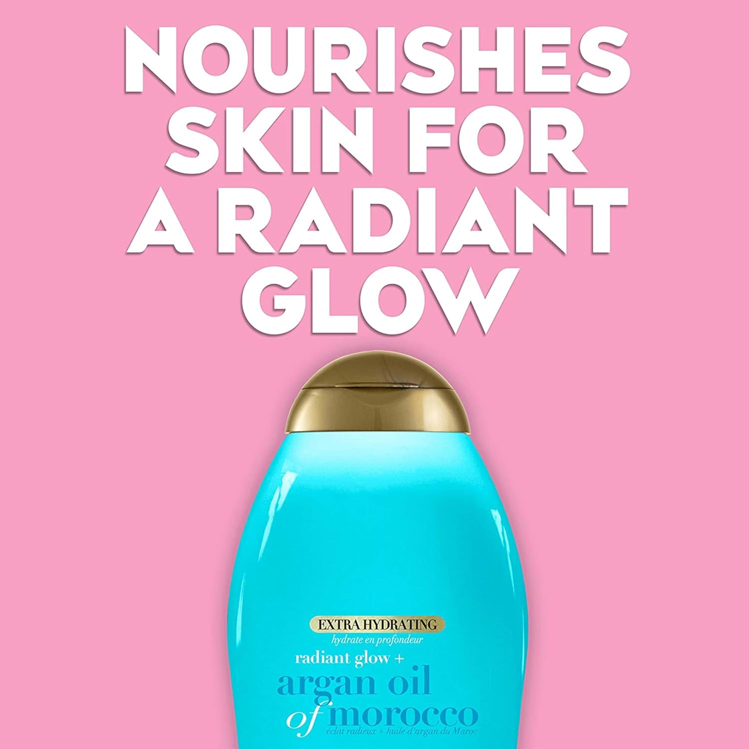 OGX Radiant Glow + Argan Oil of Morocco Extra Hydrating Body Wash for Dry Skin, Moisturizing Gel Cleanser for Silky Soft Skin, 19.5 fl oz - Image 4