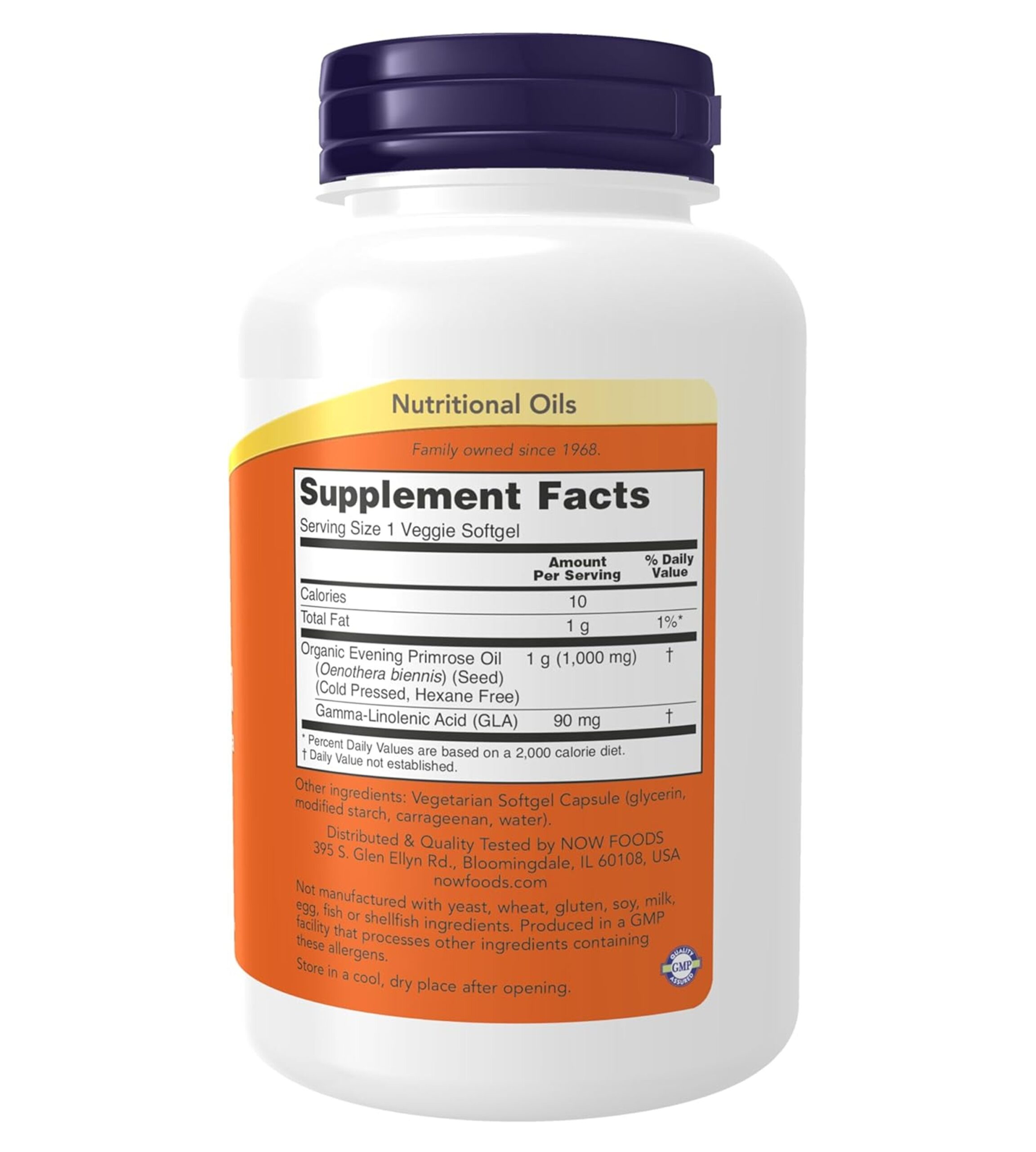 NOW Foods Supplements, Evening Primrose Oil 1000 mg, Cold Pressed, Hexane Free, VEGAN Formula, 90 Veg Softgels - Image 3