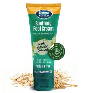 Dermatonics Soothing Foot Cream - 10% Urea w/Colloidal Oatmeal, Exfoliating & Softening Balm, Moisturizer for Dry, Cracked Heels & Rough Skin, Rehydrating for Feet, Elbows & Hands - 2.37 fl oz Tube (Online Only)