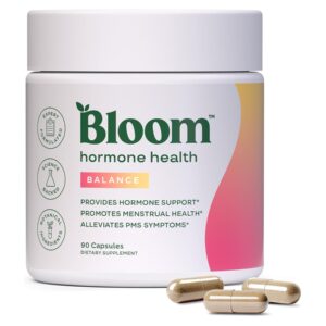 Bloom Nutrition Hormone Health & Cortisol Support for Women - Balance - Menstrual Health, PMS Symptoms, Pomegranate Extract, Chaste Tree Berry & Dong Quai Root, 30 Servings