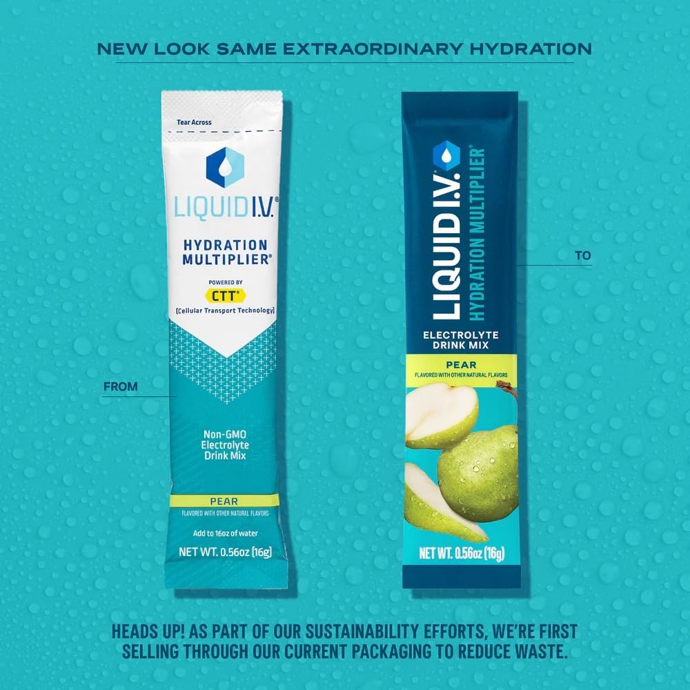 Liquid IV Hydration Multiplier - Pear | Electrolyte Powder Drink Mix | 1 Pack (16 Servings) - Image 4