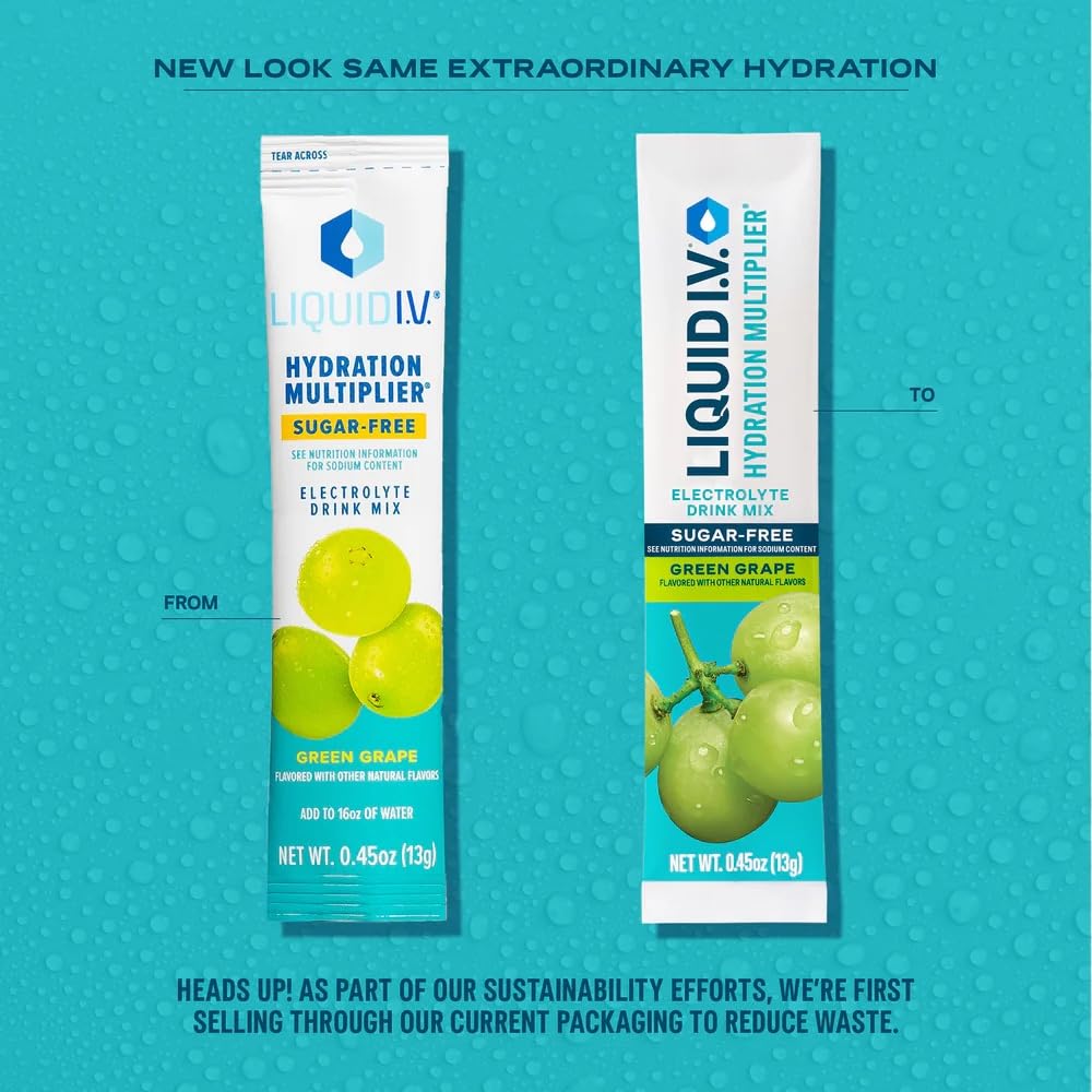 Liquid IV Hydration Multiplier® Sugar-Free - Green Grape | Electrolyte Powder Drink Mix | 14 Servings - Image 4