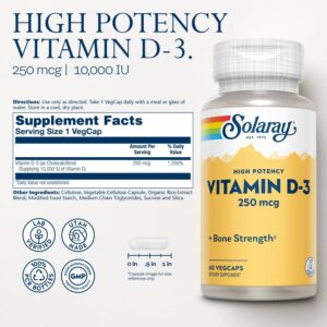 Alternative view of SOLARAY Vitamin D3 10000IU (250 mcg) - High Potency Vitamin D - with VIT D3 as Cholecalciferol -60 VegCaps