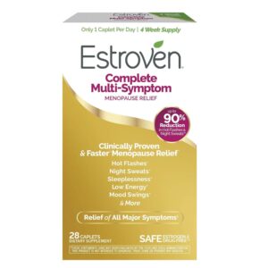 Estroven Complete Multi-Symptom Menopause Supplement for Women, 28 Ct., Clinically Proven Ingredient Provide Menopause Relief & Night Sweats & Hot Flash Relief, Drug-Free & Non-GMO